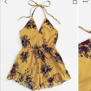Floral halter romper